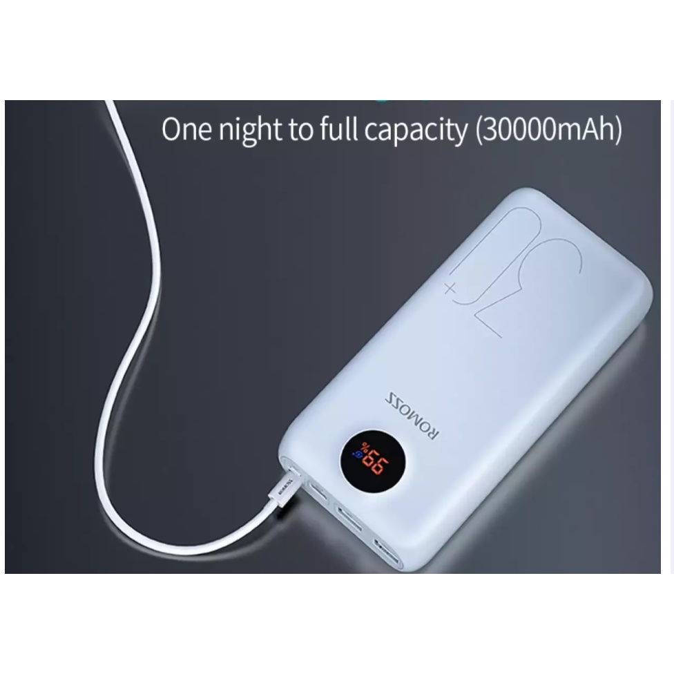Sạc Dự Phòng ROMOSS SW30 Pro Sạc Nhanh 30000MAh PD QC 2.0 Màn Hình LED Pin Ngoài Di Động Cho iPhone 13 Xiaomi