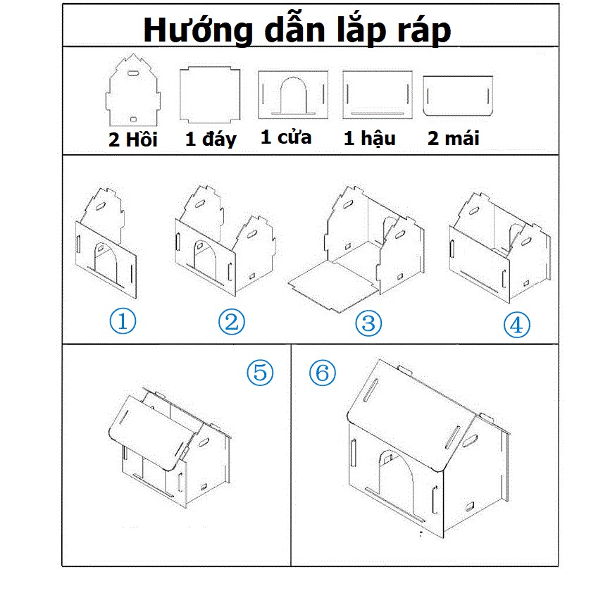 Nhà nhựa ngoài trời Nhà chó Chuồng chó mèo dạng lắp ghép cho chó bằng nhựa chống nước