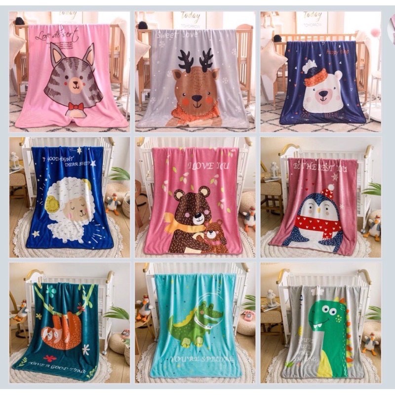 Chăn đắp lông tuyết cho bé (kích thước 1m x1,4m)