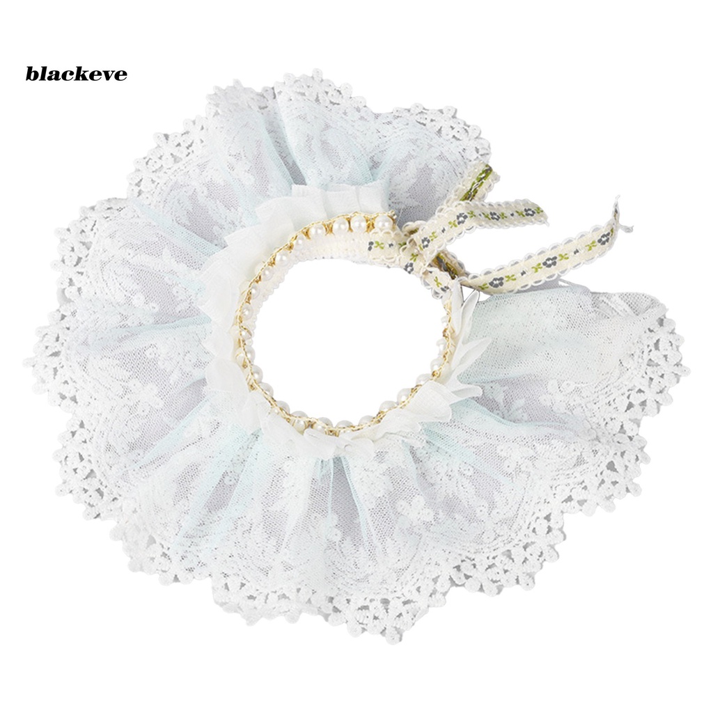 Vòng cổ cotton lưới phối ren làm phụ kiện chụp ảnh đáng yêu dành cho mèo cưng