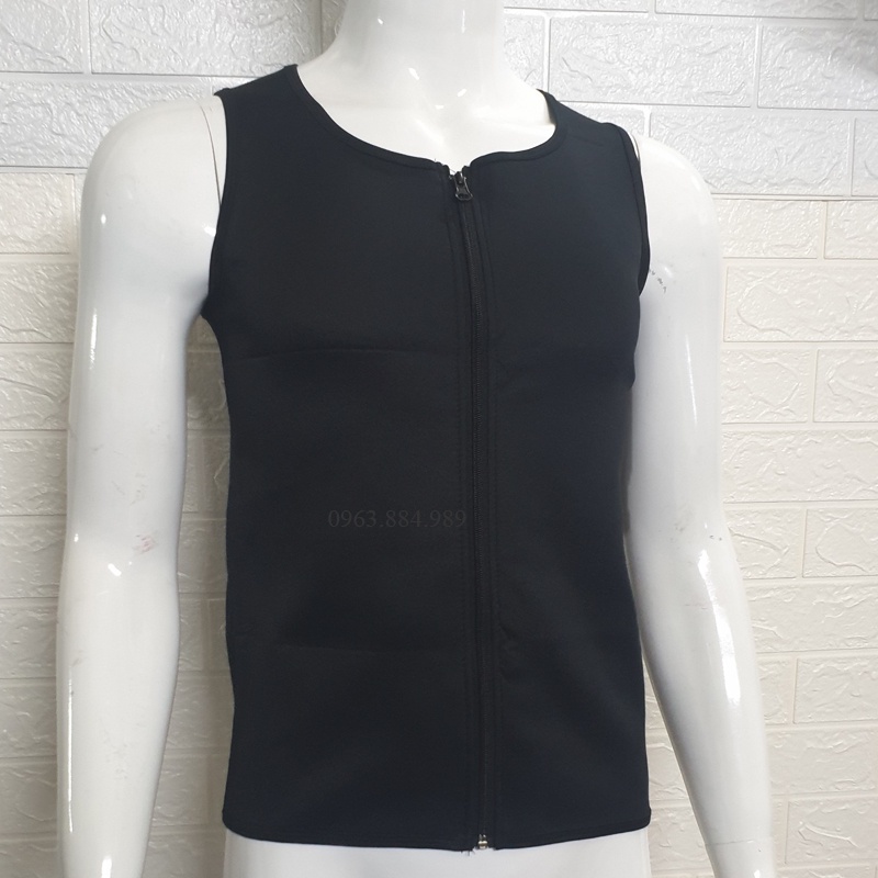 Áo sát nách định hình bụng A.123 kéo khóa cho anh em - Ảnh, video shop làm