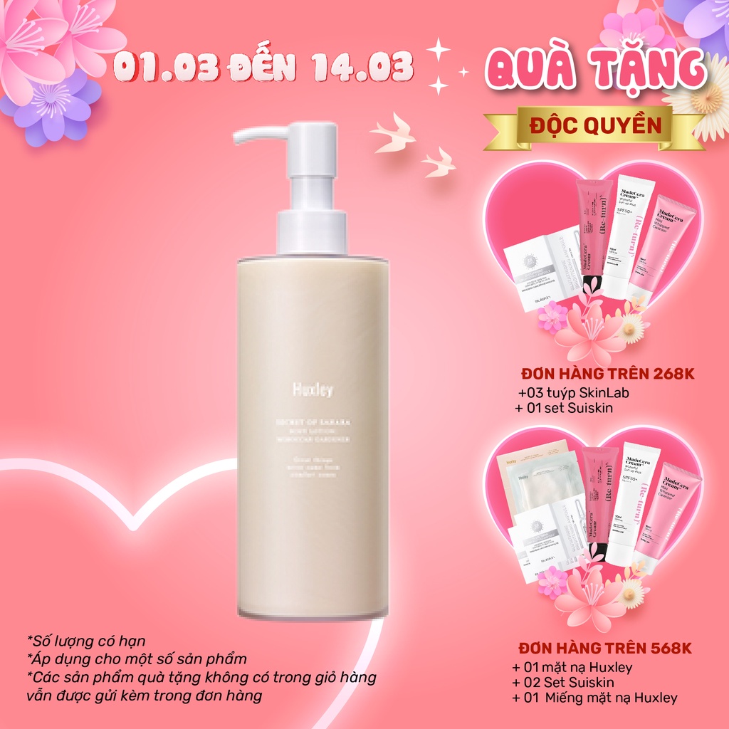 Sữa dưỡng thể làm trắng da, dưỡng ẩm, ngừa ngừa lão hóa Huxley Body Lotion Moroccan Gardener 300ml