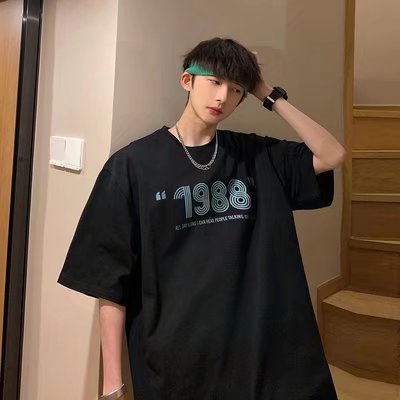 Áo Thun Nam Tay Ngắn Dáng Rộng In Chữ Size M-5XL Phong Cách Hip Hop