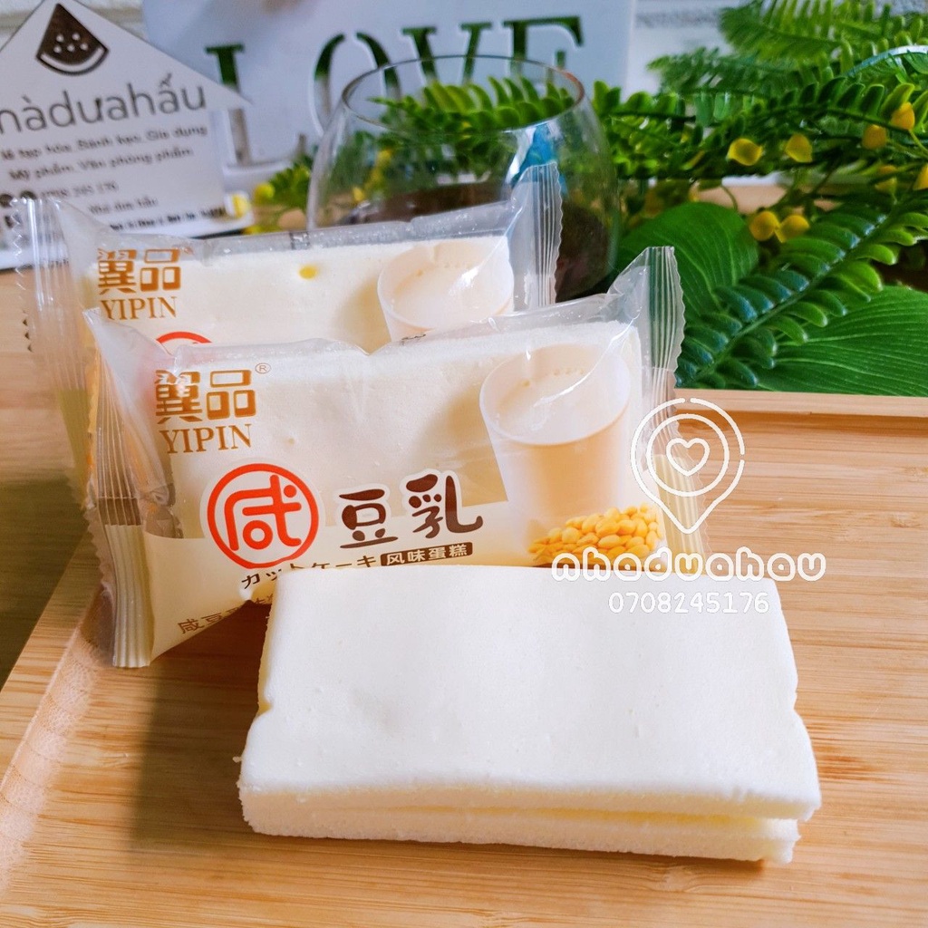 Combo 4 cái bánh bông lan tươi nhân kem Yipin đậu nành/ xoài/ dưa lưới Đài Loan cái lớn 70gam
