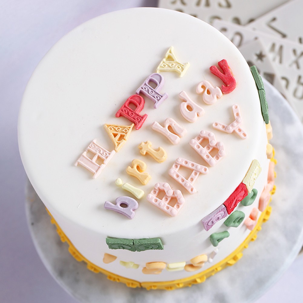 Số Khuôn Silicon Chữ Khuôn Dụng Cụ Làm Kẹo Bảng Chữ Cái Khuôn Trang Trí Bánh
