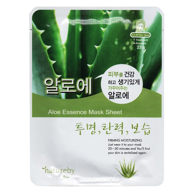 Mặt Nạ Nha Đam NATUREBY Aloe Essence Mask Sheet dưỡng da giảm mụn se khít lỗ chân lông - HÀN QUỐC