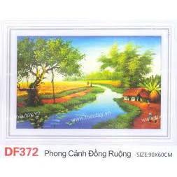 Tranh đính đá kim cương đa sắc ABC Phong Cảnh Đồng Ruộng DF372 (chưa đính)