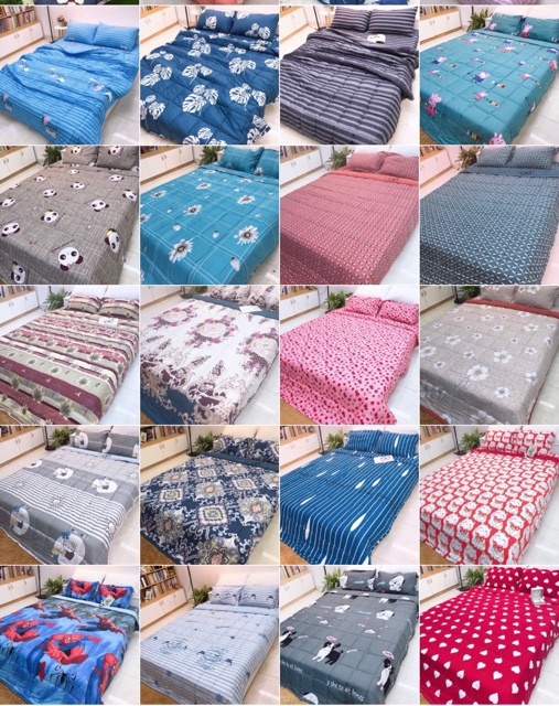 Bộ chăn hè ga gối Đũi mềm, mịn thêu thương hiệu. được chọn mẫu