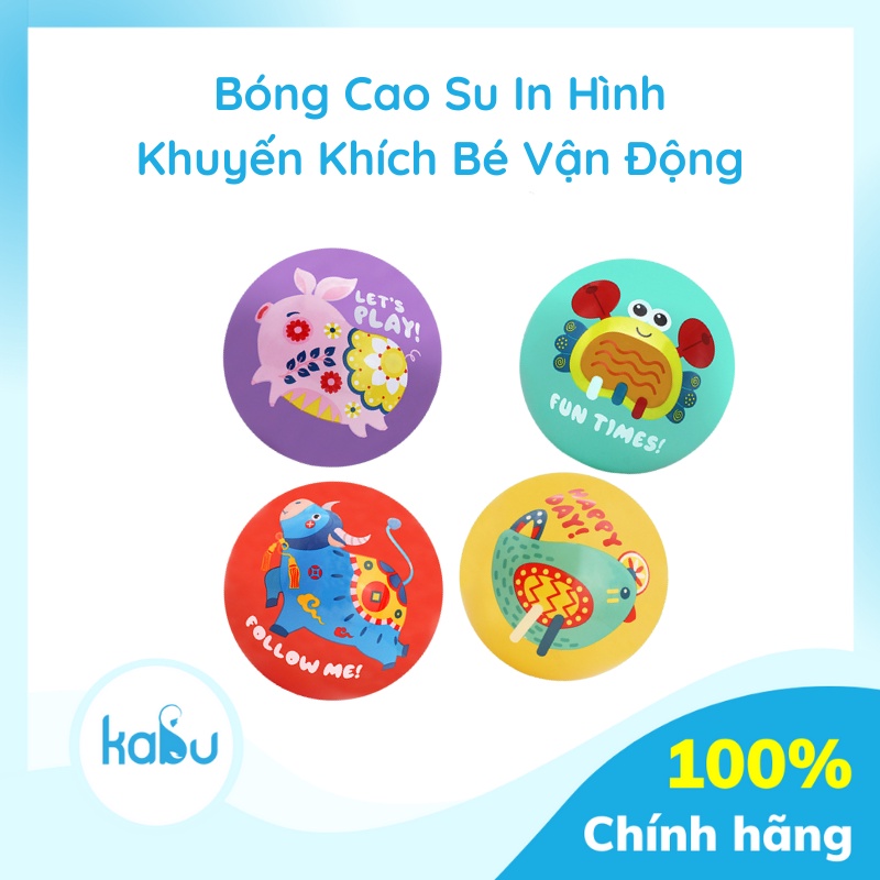 KABU - Bóng Cao Su Nhỏ In Hình Ngộ Nghĩnh | Bóng Đồ Chơi Trẻ Em