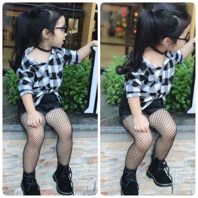 Quần tất lưới thời trang cho bé