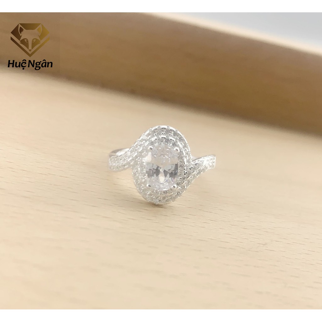 Nhẫn bạc Ý 925 Huệ Ngân - Đính Đá sang trọng RR1534