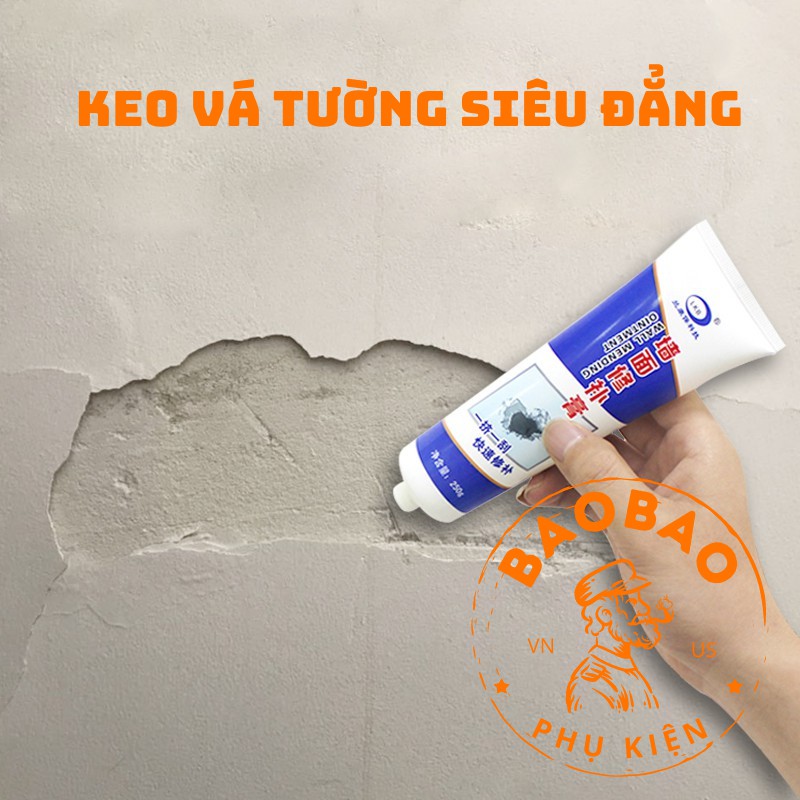 Keo Vá Tường Chống Thấm LKB 250gr - Trám Trét Vết Nứt Khe Hở Tường - Chống Mốc Ẩm Làm Sạch Tường