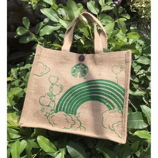 Túi sợi đay starbucks va tò he kích thước 29x25x10cm