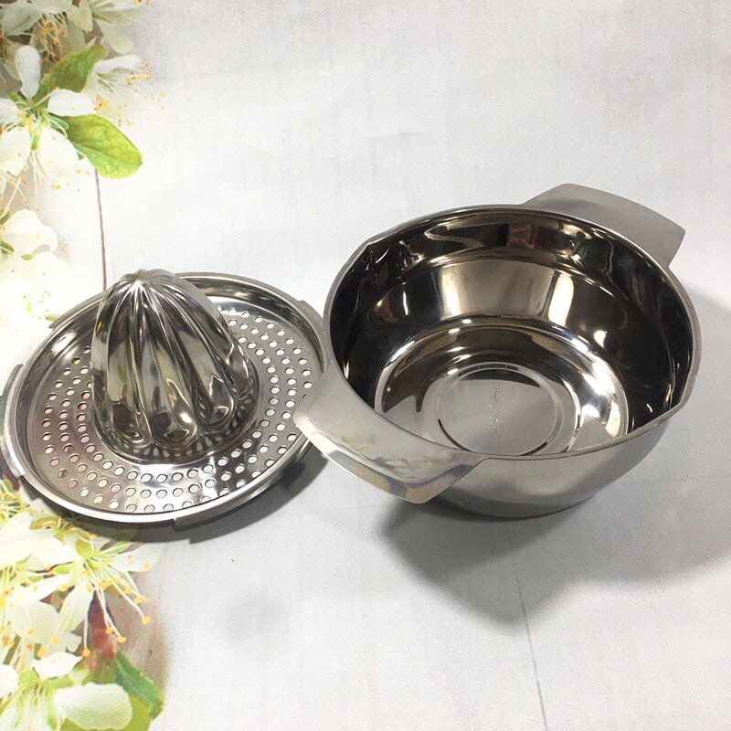 Vắt cam inox dầy đẹp có hộp. Vắt cam trong suốt Việt Nhật có nắp đậy và cốc chia ml