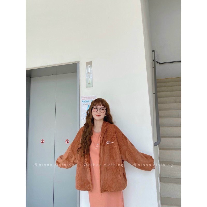 Áo Khoác Nhung Gân Nữ Form Rộng Thêu Chữ Siêu Xinh Thời Trang Giá Rẻ - TP142 [NewUnisex]