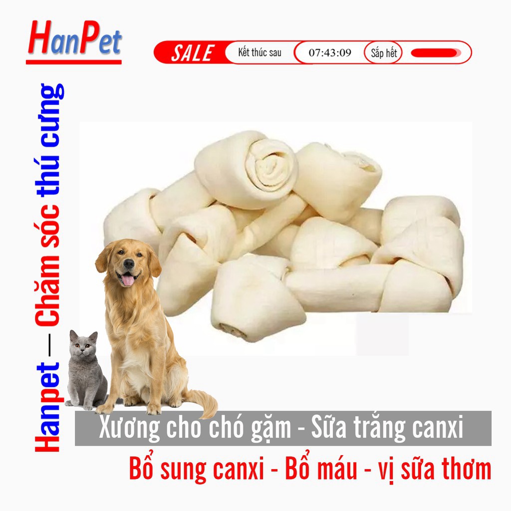 HCM-Bộ Xương xoắn da bò cho chó gặm - dài 5cm (hanpet 368)