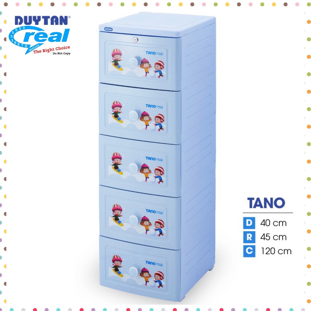 Tủ Nhựa Duy Tân TANO 5 Ngăn Hồng