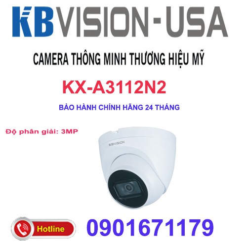 Camera IP Dome hồng ngoại 3.0 Megapixel KBVISION KX-A3112N2