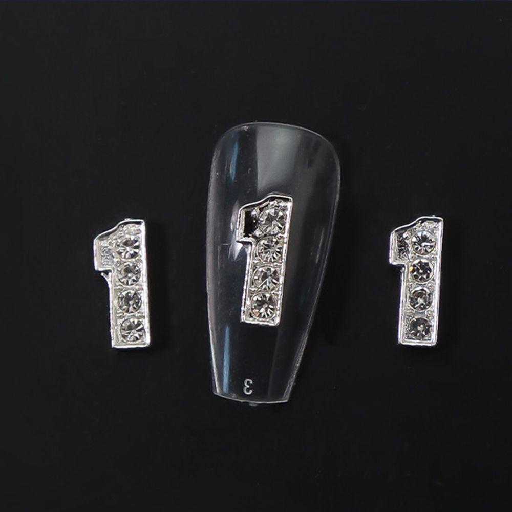 Set 5 Phụ Kiện Trang Trí Móng Tay Hình Số 0-9 Thời Trang|Phụ Kiện Trang Trí Móng Tay 3D Bằng Kim Loại Nhiều Màu Sắc