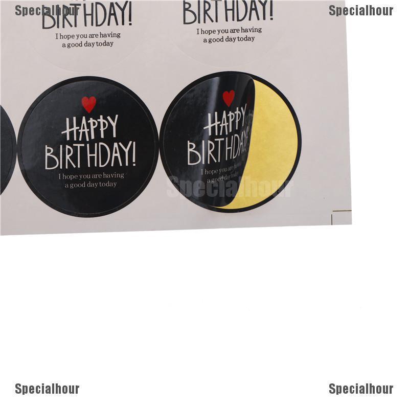 Set 80 Miếng Dán Chữ Happy Birthday Màu Trắng Đen