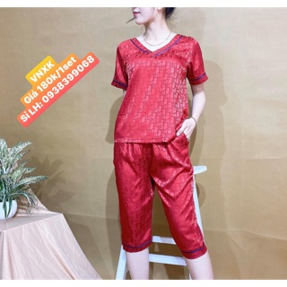 Bộ lụa lỡ cổ tim
