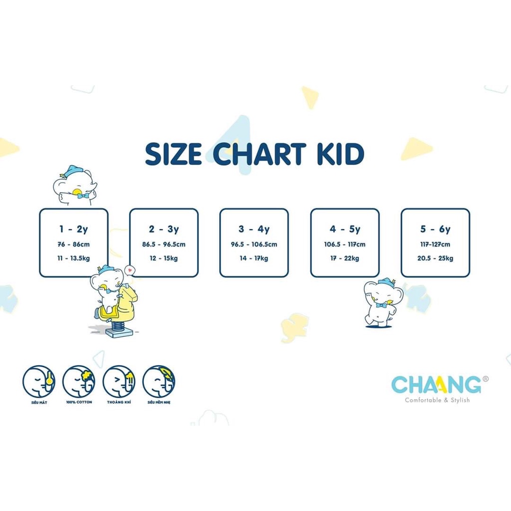 [ CHAANG ] Bộ quần áo cộc tay cho bé hãng Chaang