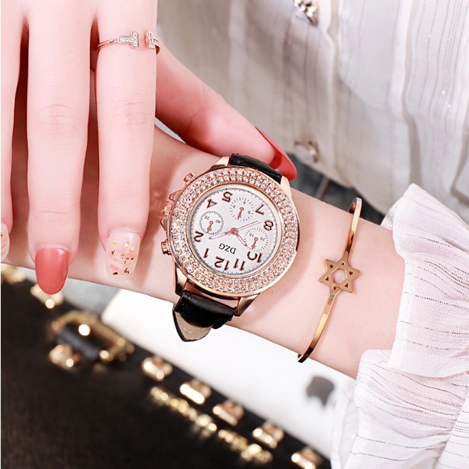 [Siêu Sale] Cực Đẹp Đồng Hồ Đeo Tay Nữ DZG Mới Rhine Stone Vỏ Vàng Hồng Phiên Bản Hàn Quốc | BigBuy360 - bigbuy360.vn