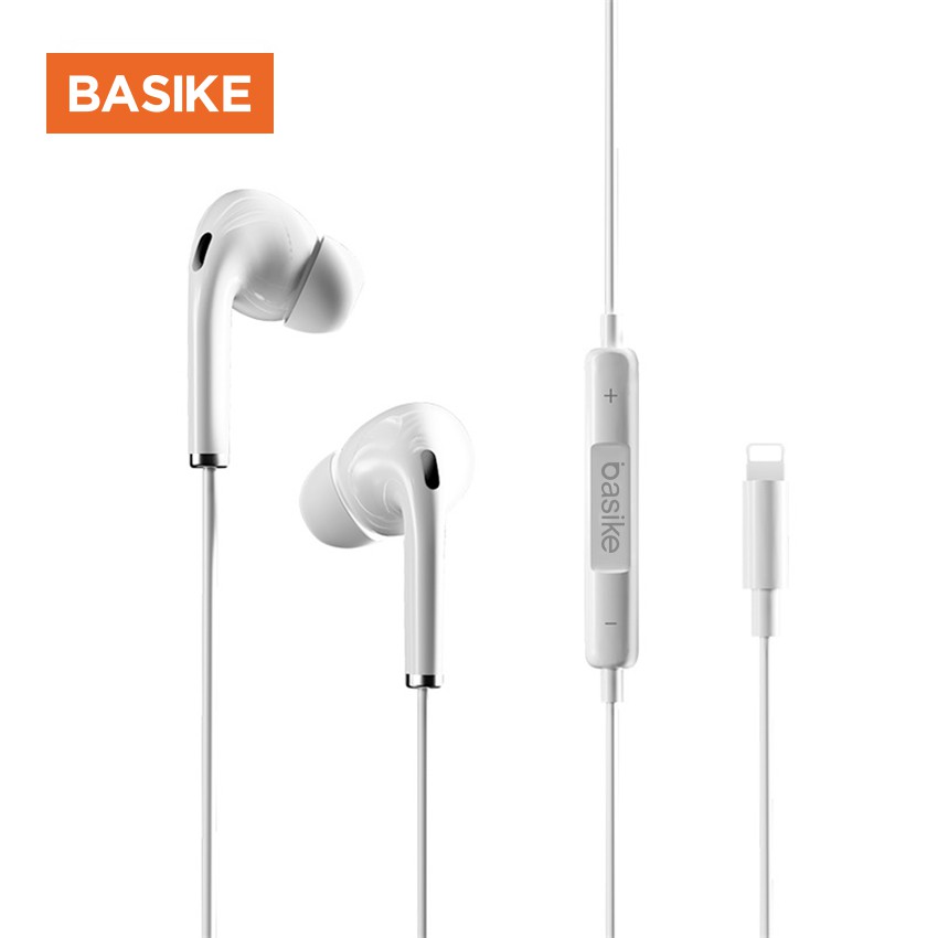 Tai nghe có dây BASIKE chất liệu TPE + ABS Material Line length 1.1M For Huawei Xiaomi OPPO iPhone Universal