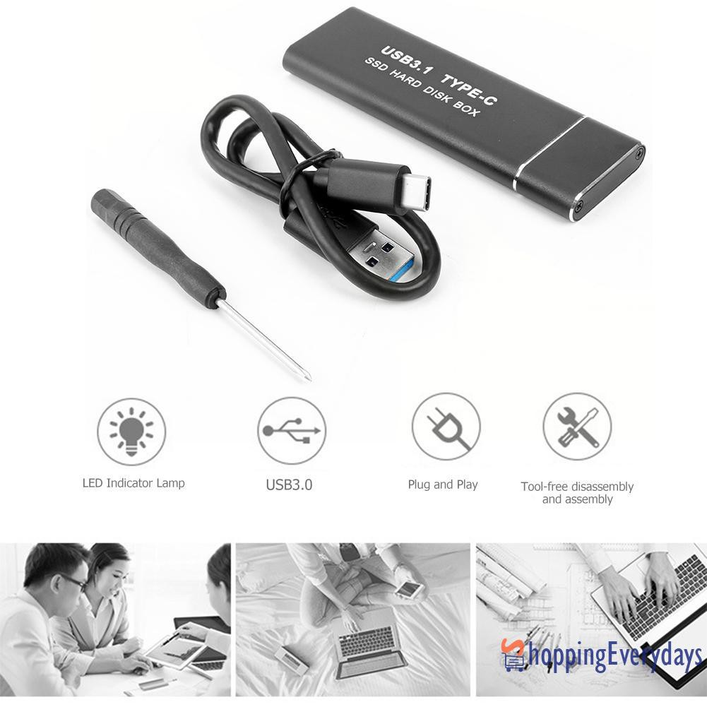 SV Hộp Đựng Ổ Cứng Ssd Usb3.1 Type C Sang M.2 Ngff