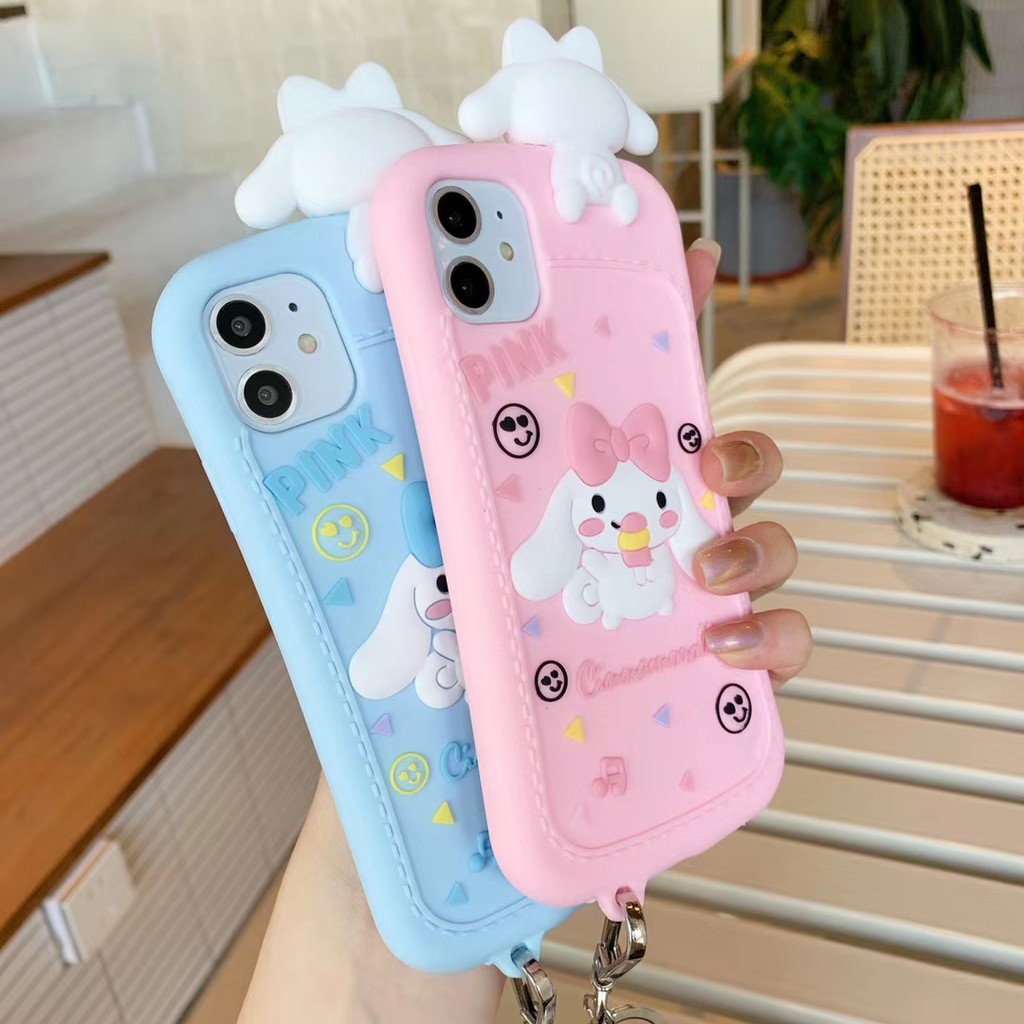 Ốp điện thoại nhựa mềm họa tiết chú thỏ Cinnamoroll cho iPhone12 mini 11 PRO MAX 6/6s 7/8plus SE2 X/XS XR XSMAX #HG2497