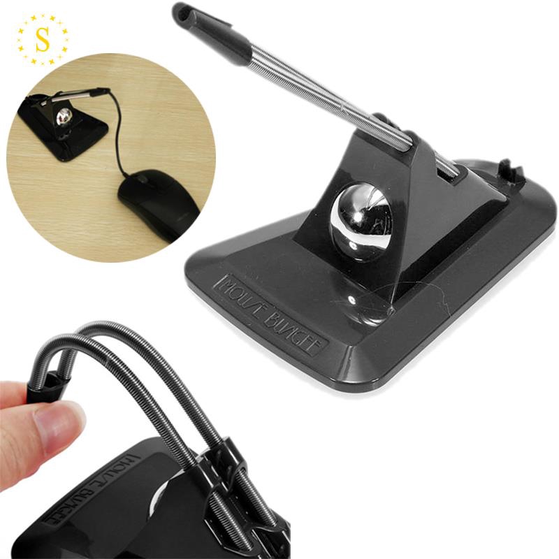 Tie Clips Mouse Bungee Cable Cord Black Đen