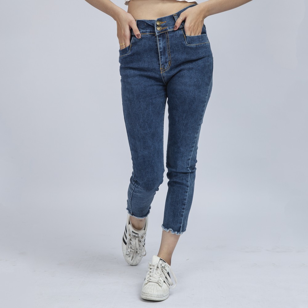 Quần Jean Nữ Cạp Cao 2 Nút Co Giãn Thời Trang Cao Cấp QR09. xynhshop999 | BigBuy360 - bigbuy360.vn