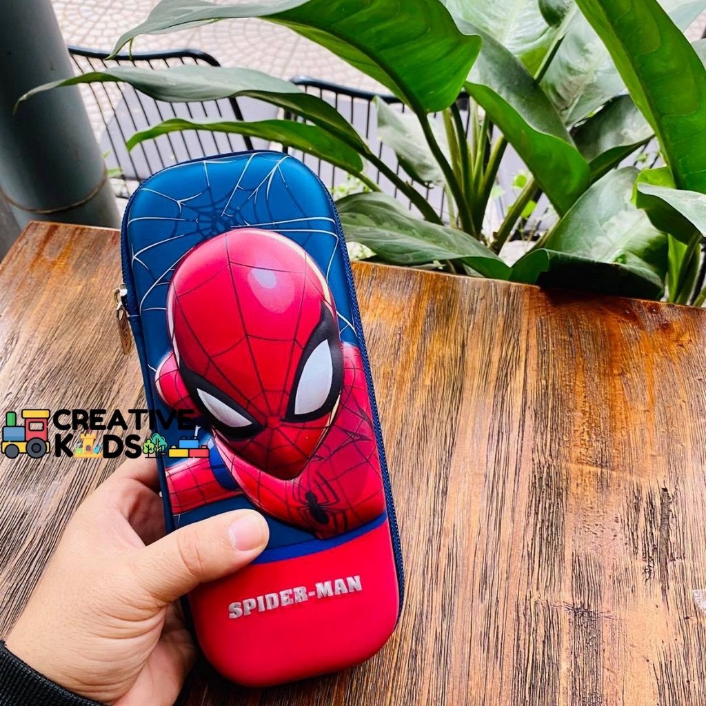 Hộp bút in nổi 3D Spiderma cho học sinh chống bẩn chống thấm nước (Penbox)