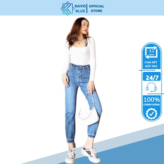 Quần Jean Nữ Dáng Ôm KAVO BLUE Cạp Cao Trên Rốn Siêu Co Giãn BY970-17