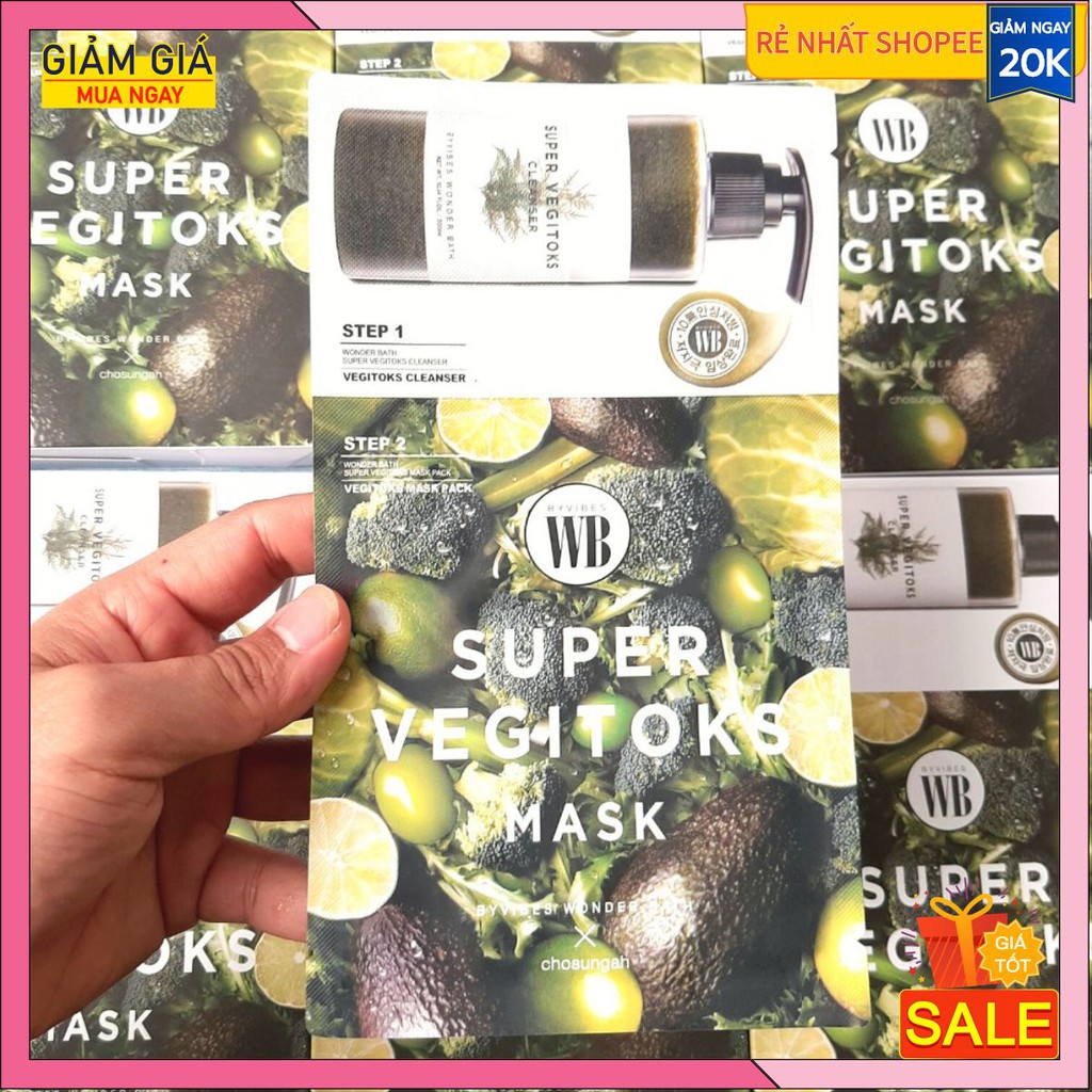 [Sẵn] Mặt Nạ Rau Củ Thải Độc Super Vegitoks Mask