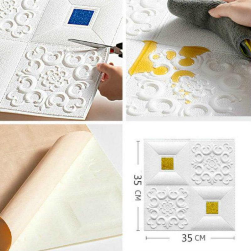 Miếng dán tường trang trí 3d hình gạch men màu sắc