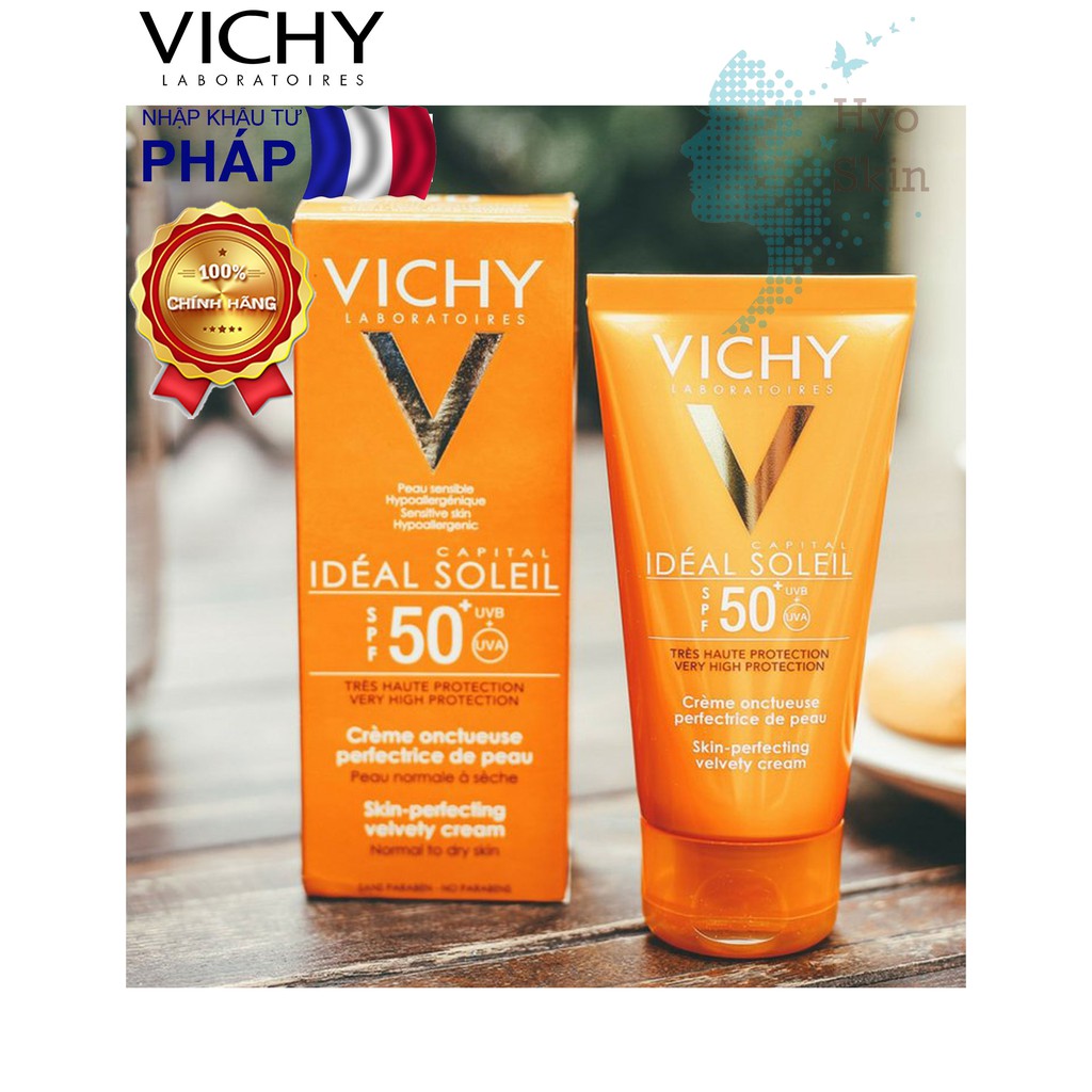 Kem Chống Nắng Bảo Vệ Da Mặt, Không Gây Nhờn Rít VICHY IDEAL SOLEIL MATTIFYING FACE FLUID DRY TOUCH SPF50