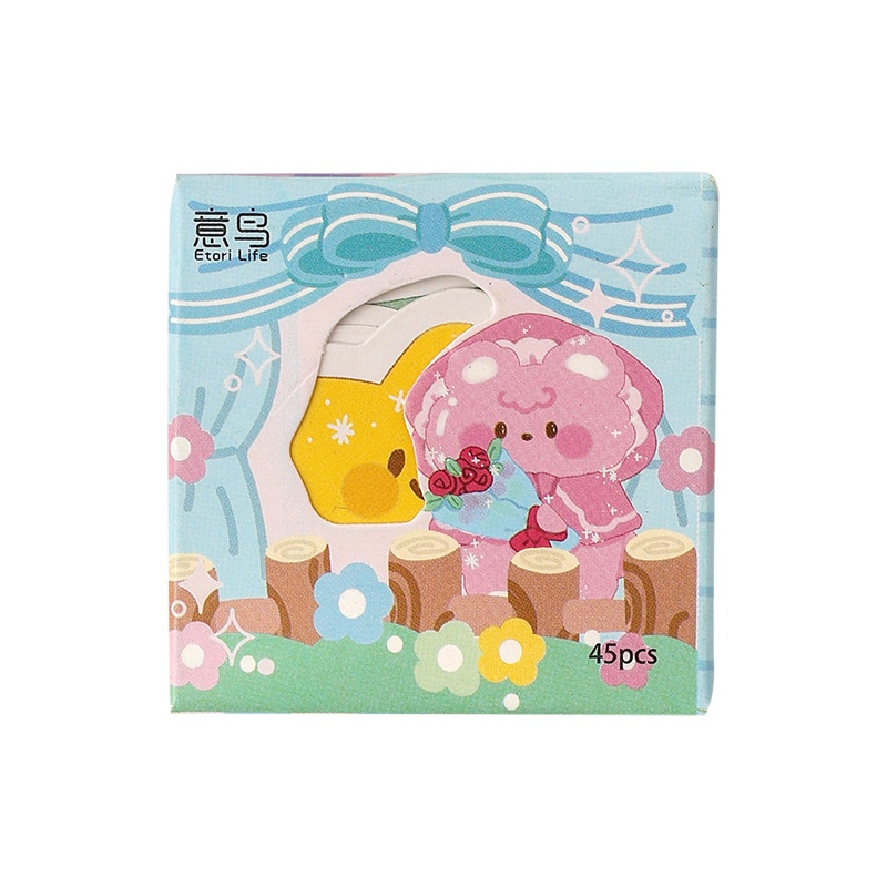 ❤️Hộp 45 Miếng/Hộp ❤️Sticker Dán Trang Trí Nhật Ký Hình Hoạt Hình Đáng Yêu