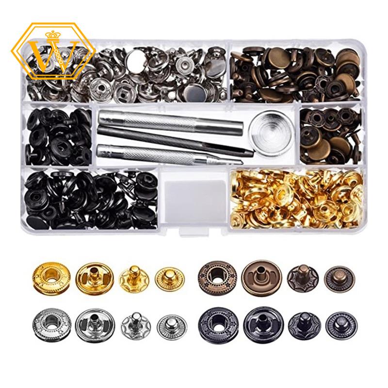 Bộ 100 Nút Bấm Bằng Kim Loại 12.5Mm Chuyên Dụng Cho Đồ Da