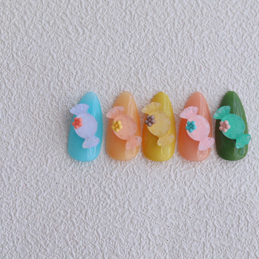 [Hàng mới về] Phụ Kiện Trang Trí Móng Tay Nghệ Thuật 3D Bằng Nhựa Resin Hình Kẹo Ngọt Dễ Thương