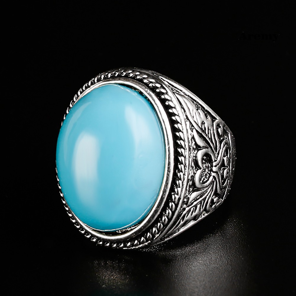 Nhẫn Đính Đá Nhân Tạo Phong Cách Cổ Điển Cho Nam