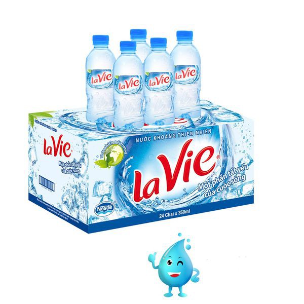 Thùng 24 chai nước khoáng Lavie 350ml