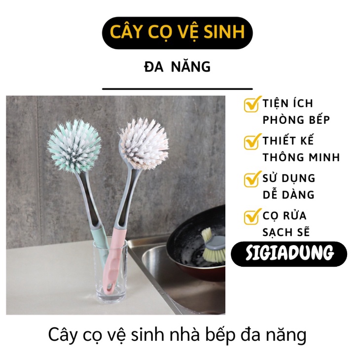 [SGD] Bàn Chải Cọ Nồi Cán Dài - Cây Chà Vệ Sinh Nhà Tắm, Nhà Bếp 2 Đầu Đa Năng 9457