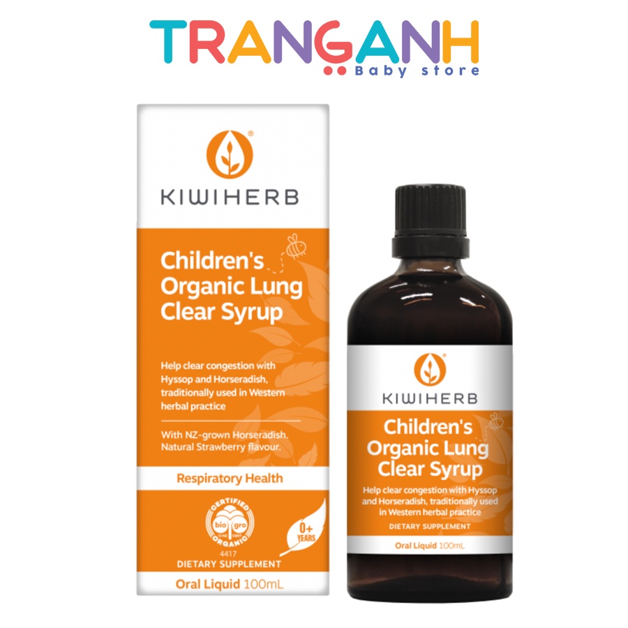 Siro đẩy đờm Kiwiherb Children s Organic Lung Clear Syrup cho bé