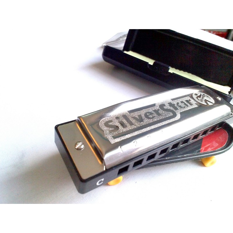 Kèn harmonica diatonic 10 lỗ  Hohner Silver Star Key C Có Clip Thực Tế