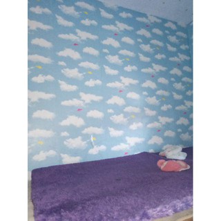 . combo 10m giấy dán tường mây xanh