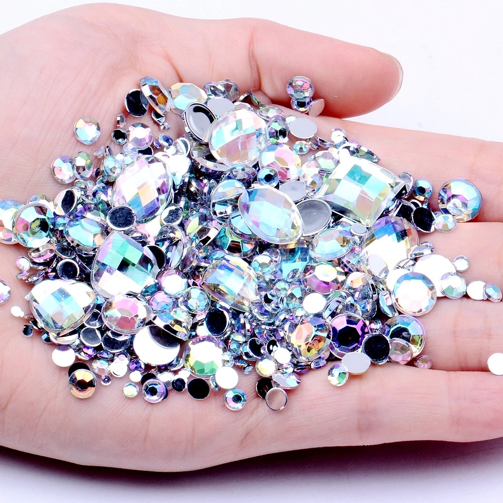 1 Hộp Phụ Kiện Kim Cương Giả 3D Lấp Lánh Trang Trí Móng Tay/Móng Tay Nghệ Thuật/Móng Tay Nghệ Thuật/Trang Trí Móng Tay Nghệ Thuật