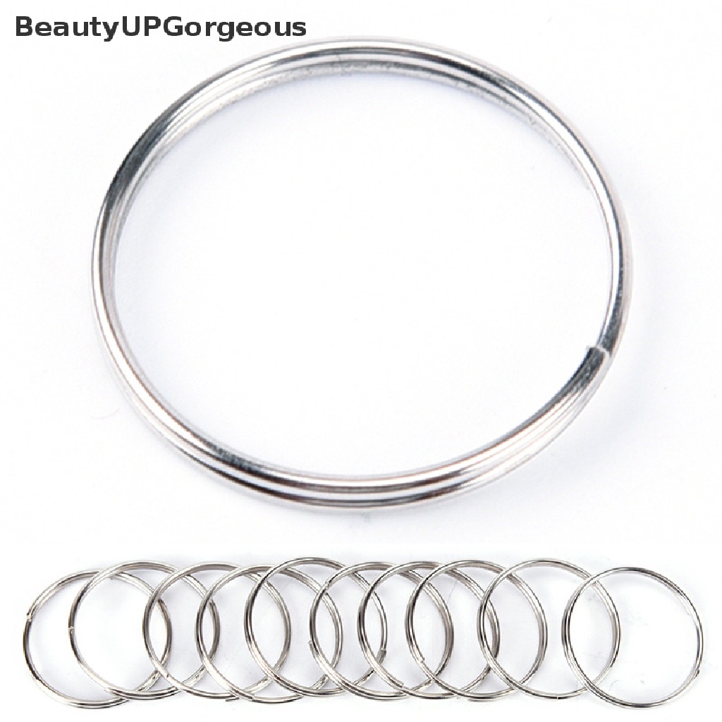 [Beautyup Gorgeous] Set 10 Vòng Thép Niken Mạ Niken Gắn Móc Khóa