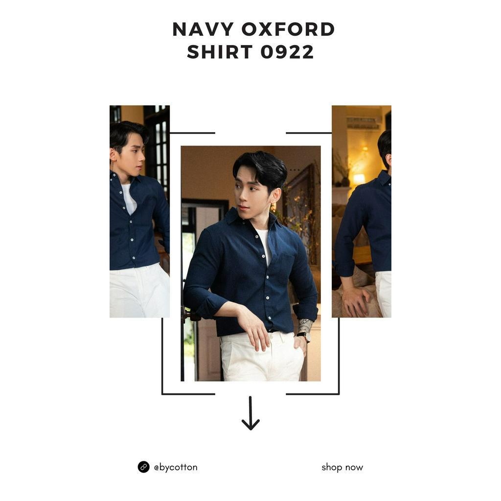 Áo Sơ Mi Nam Dài Tay Màu Xanh Đen BY COTTON Navy Oxford