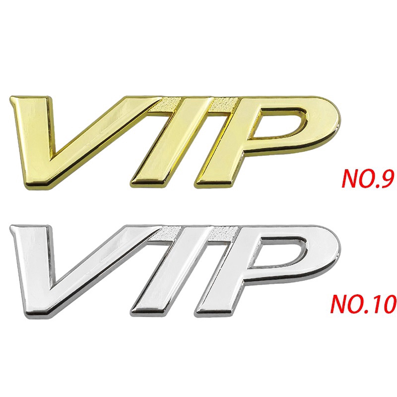 Miếng Dán Logo Vip Bằng Kim Loại Trang Trí Cho Xe Hơi